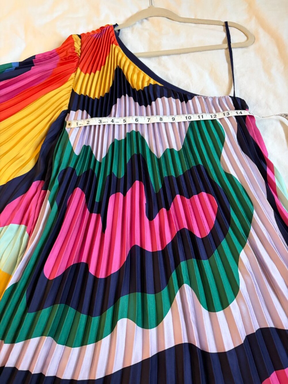 Anthropologie Hutch One-Shoulder Pleated Romper Retro 70s Style Small - Picture 4 of 8